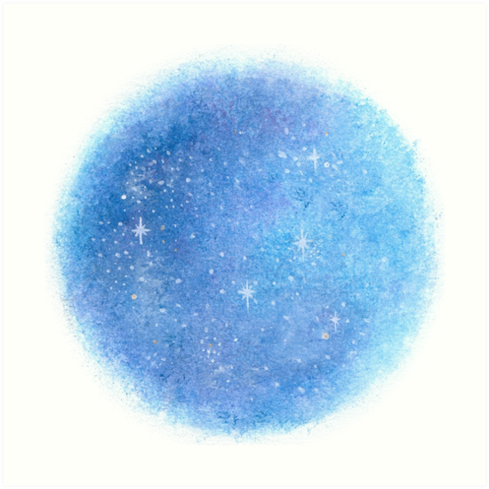 550x550 Circle Galaxy Watercolor Art Prints By Ally Gracie Redbubble