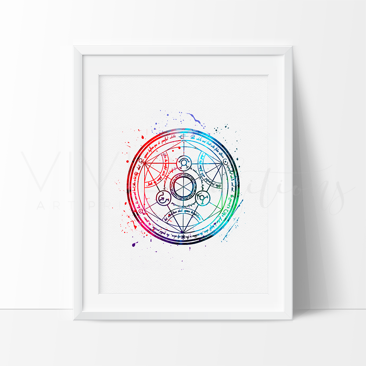 1200x1200 Fullmetal Alchemist, Transmutation Watercolor Art Print Wall Decor