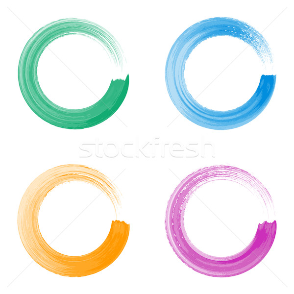 600x600 Colorful Vector Watercolor Circle Brush Strokes Vector