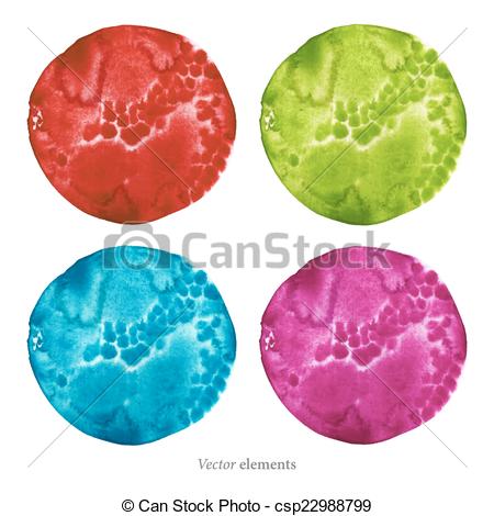 450x470 Colorful Watercolor Circles. Vector. Eps 8.