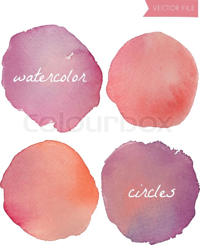 652x800 Purple And Orange Wet Vector Watercolor Circle Background Stock