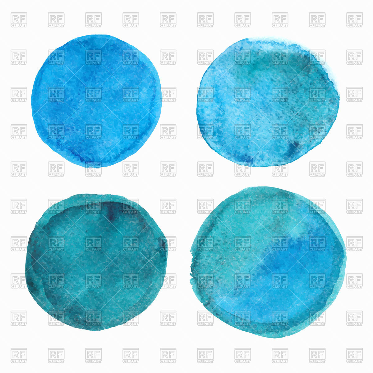 1200x1200 Set Of Blue Watercolor Circles Vector Image Vector Artwork Of