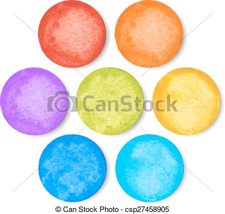 450x428 Set Of Watercolor Circles, Vector Illustration.
