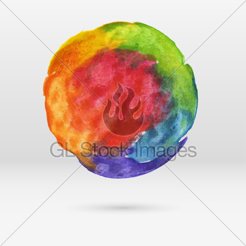 500x500 Vector Abstract Multicolor Watercolor Circle Gl Stock Images