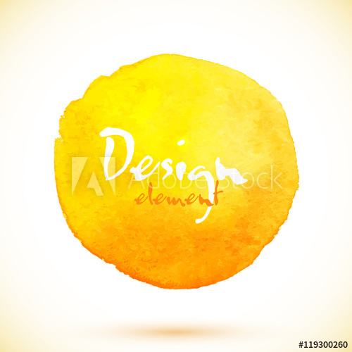 500x500 Yellow Watercolor Circle, Vector Design Element