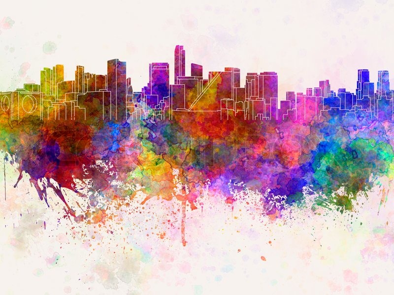 800x600 Mexico City Skyline In Watercolor Background Stock Photo Colourbox