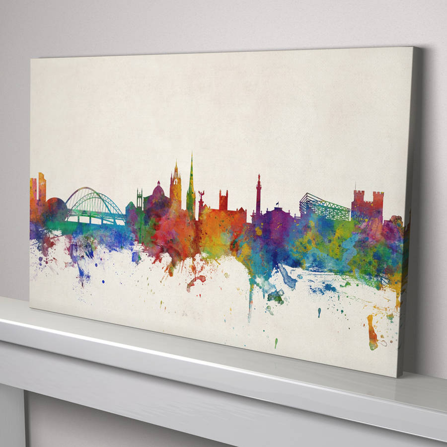 900x900 Newcastle England City Skyline By Artpause