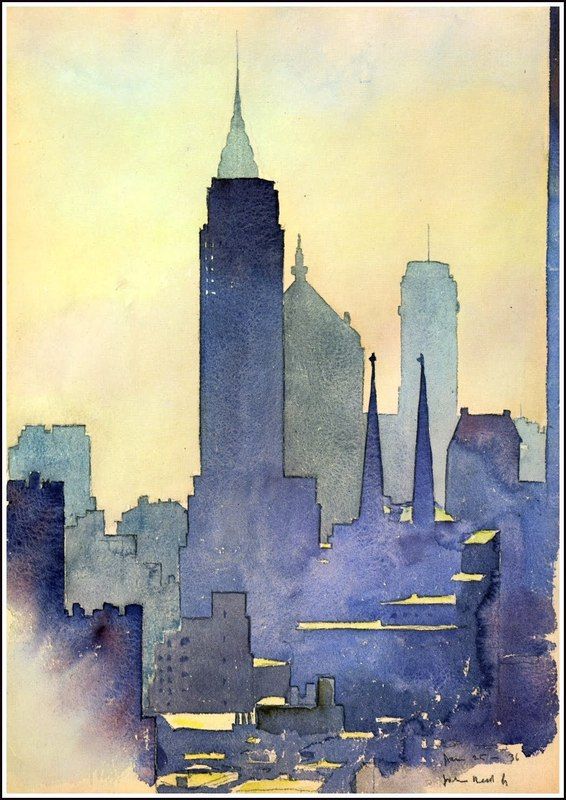 566x800 Skyline Watercolor Art Amp Photography Watercolor