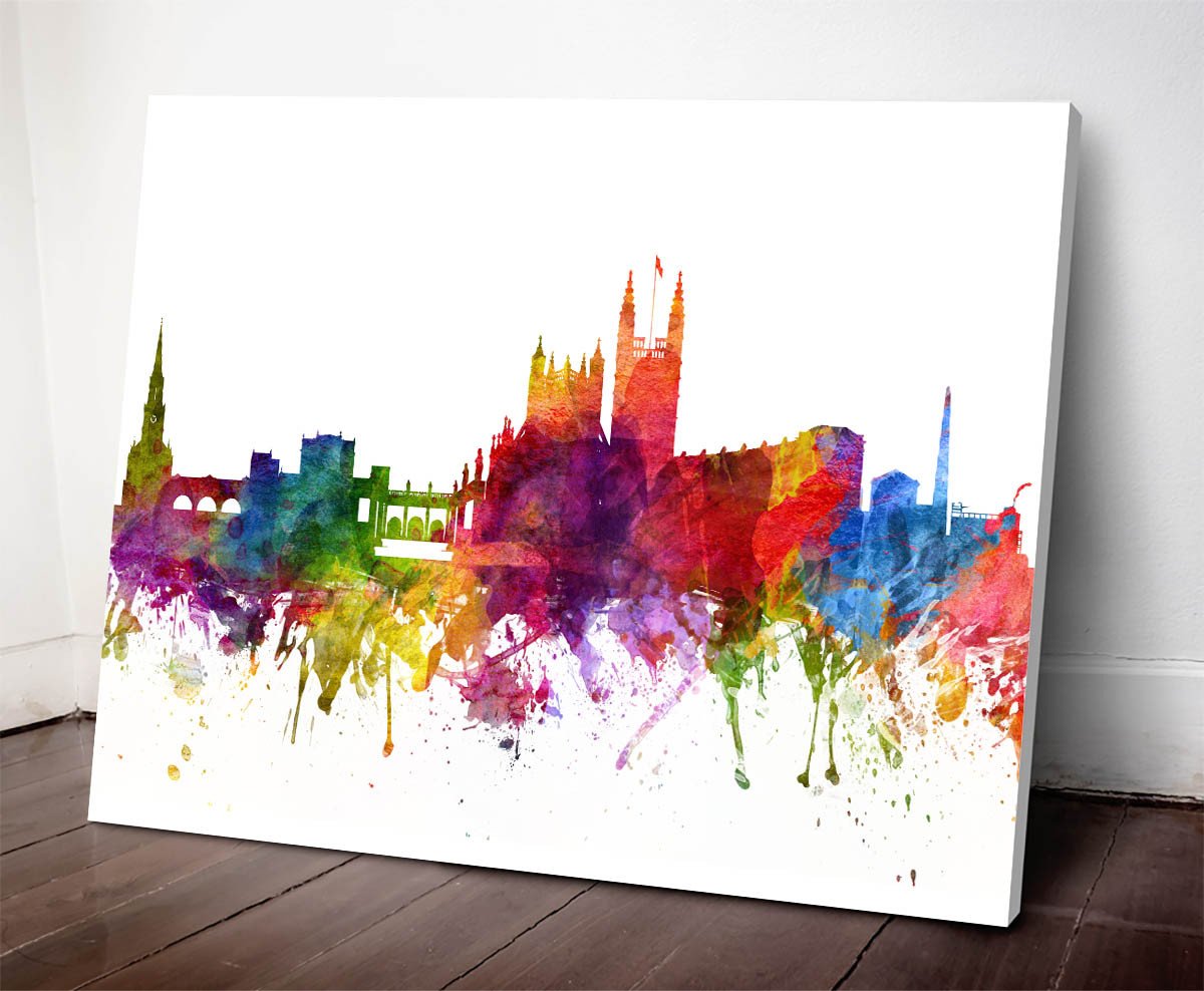 1200x988 Bath Skyline Watercolor Art Print