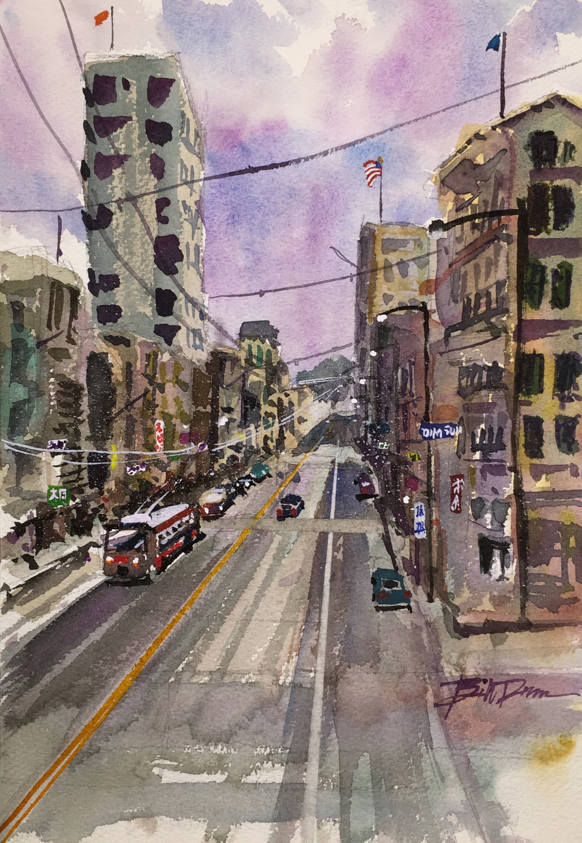 1965x2846 Perspective Painting For A Vibrant Watercolor Cityscape Of Chinatown