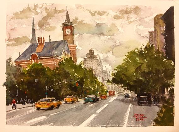 570x422 Urban Art Print Watercolor Painting Print New York City Etsy