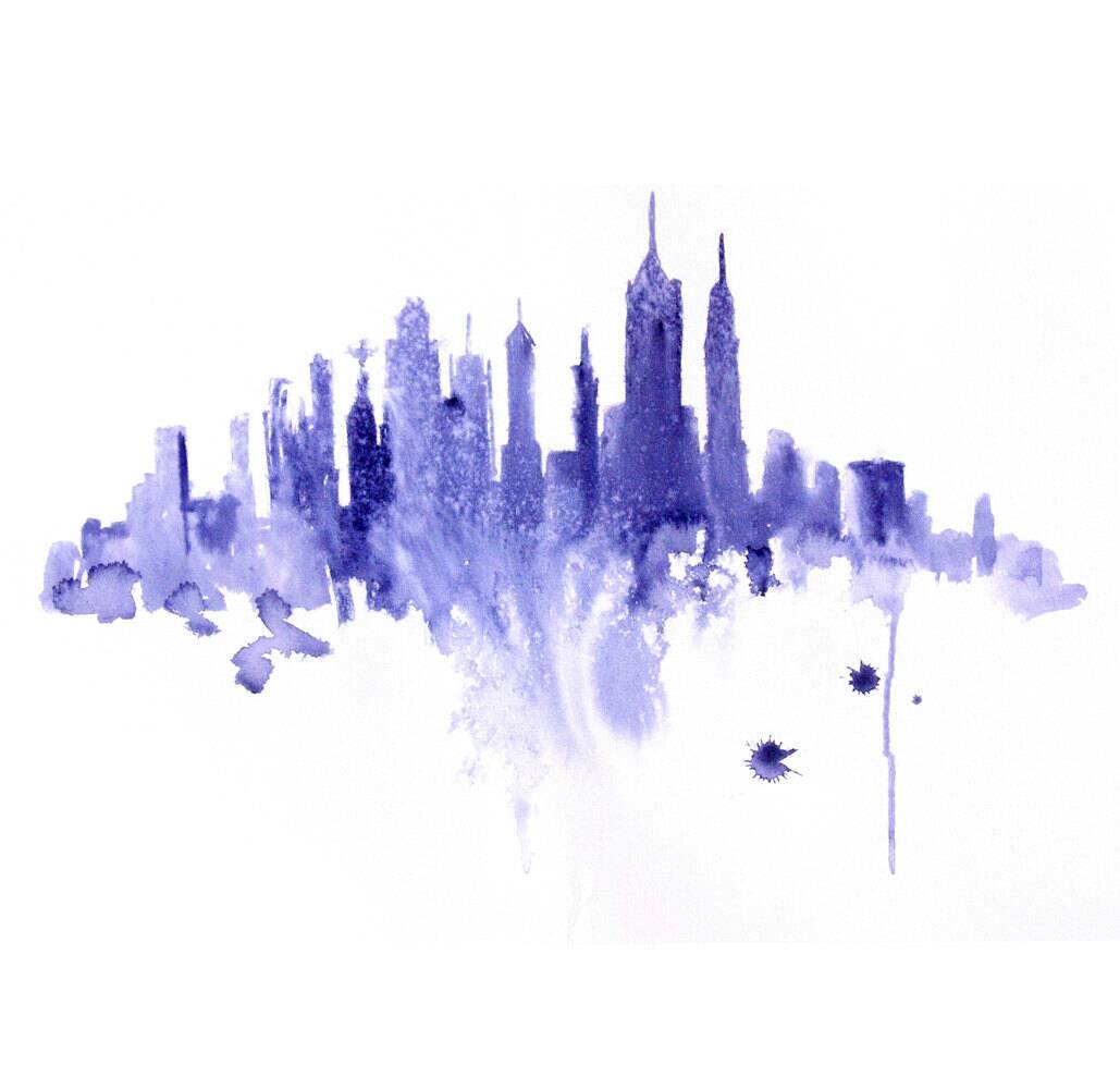 1029x1000 Deanna Carol On Twitter Beautiful Watercolor City Skylines