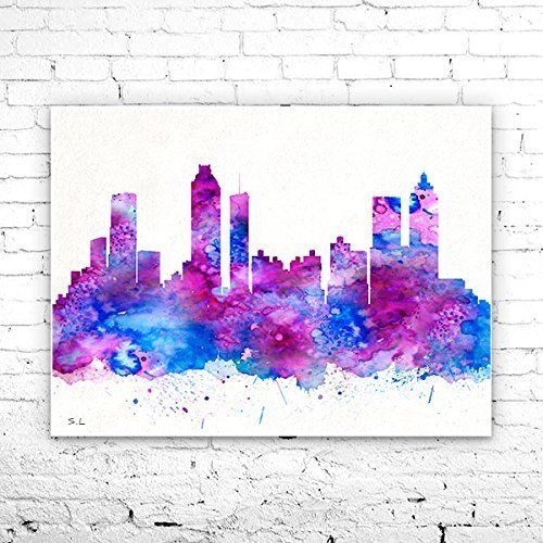 500x500 Atlanta Georgia City Skyline, Art Print, Atlanta Art