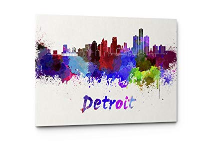 425x283 Watercolor City Splash Skyline Wall Art Canvas Print