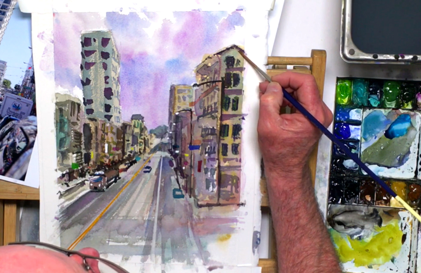 1400x908 Perspective Painting For A Vibrant Watercolor Cityscape Of Chinatown