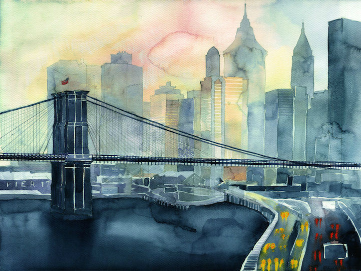 721x541 Picturesque Watercolor Cityscapes By Maja