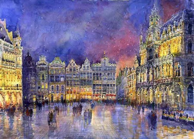 640x458 Yuriy Shevchuk Artwork Belgium Brussel Grand Place Grote Markt