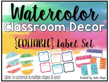350x263 Watercolor Classroom Decor {Editable Labels} By Julie Shope Tpt