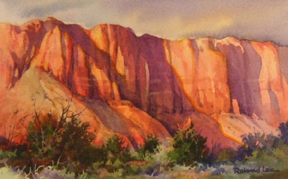 1000x621 Kayenta Cliffs Painting Of Red Cliffs Roland Lee