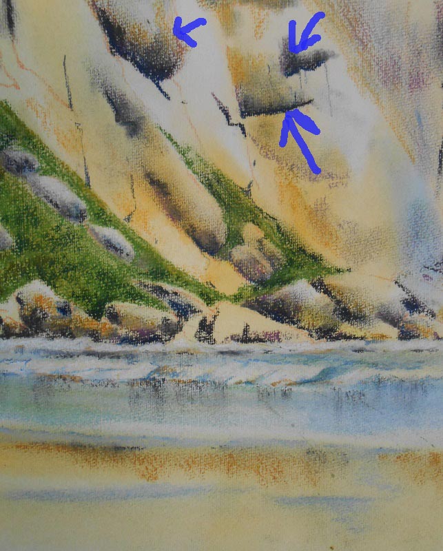 643x800 Rocks And Cliffs Over Watercolor Underpainting