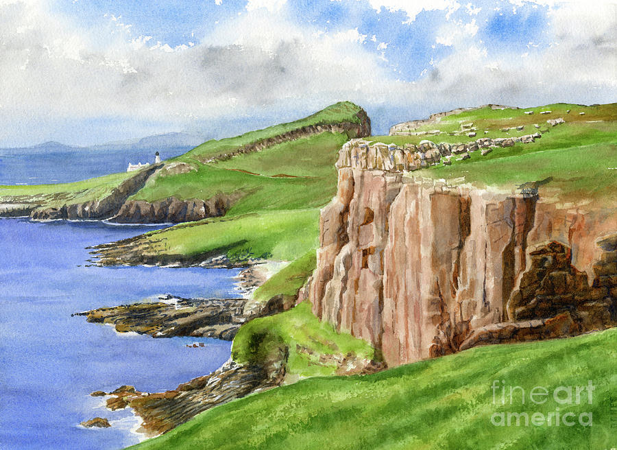 900x656 Coastal Cliffs Northwestern Scotland Painting By Sharon Freeman