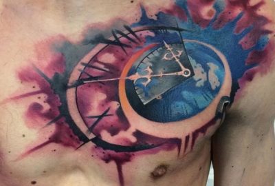 400x270 Watercolor Clock Tattoo Art Best Only