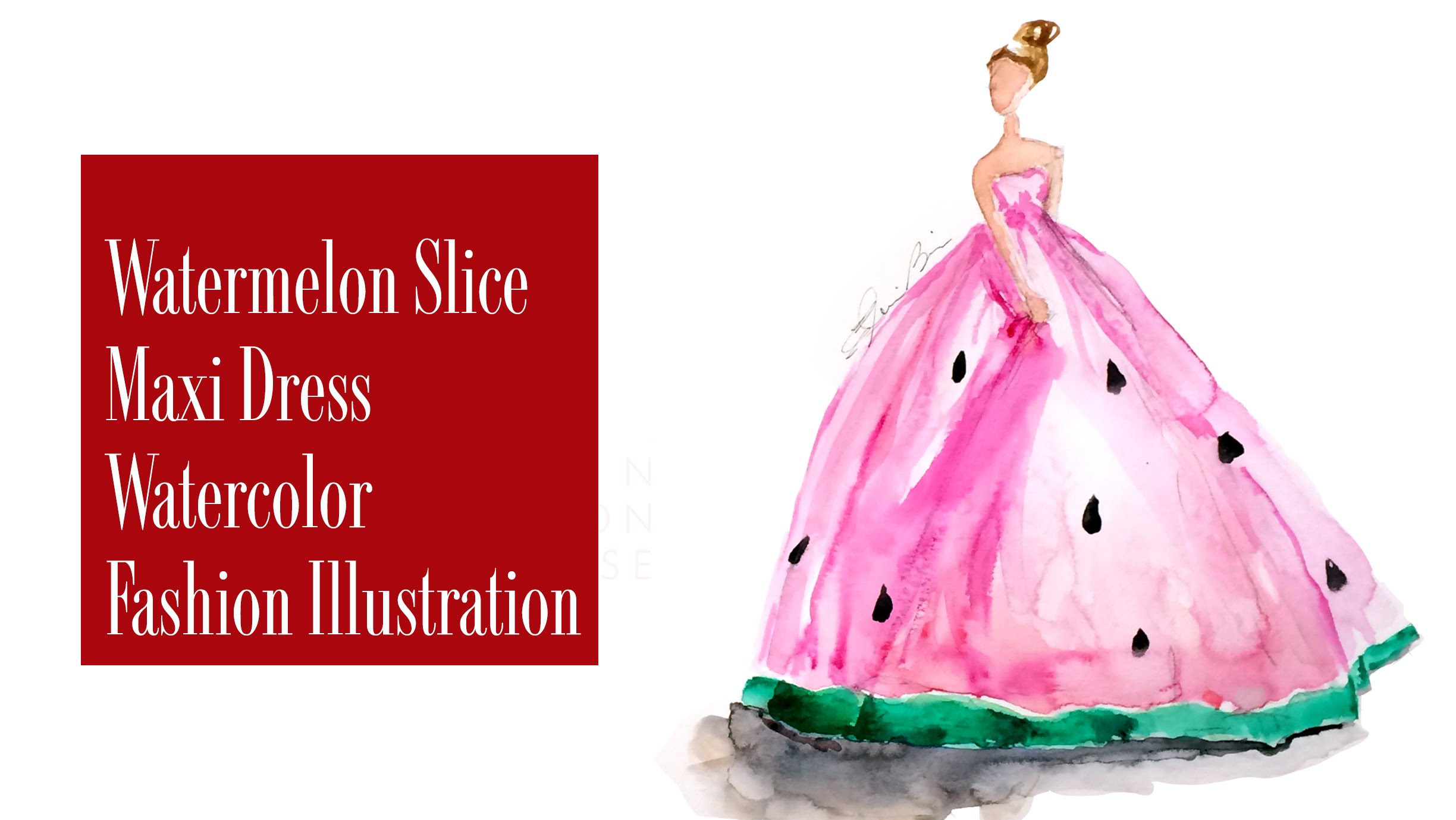 2448x1378 How To Watercolor Paint A Maxi Dress Watermelon Fashion