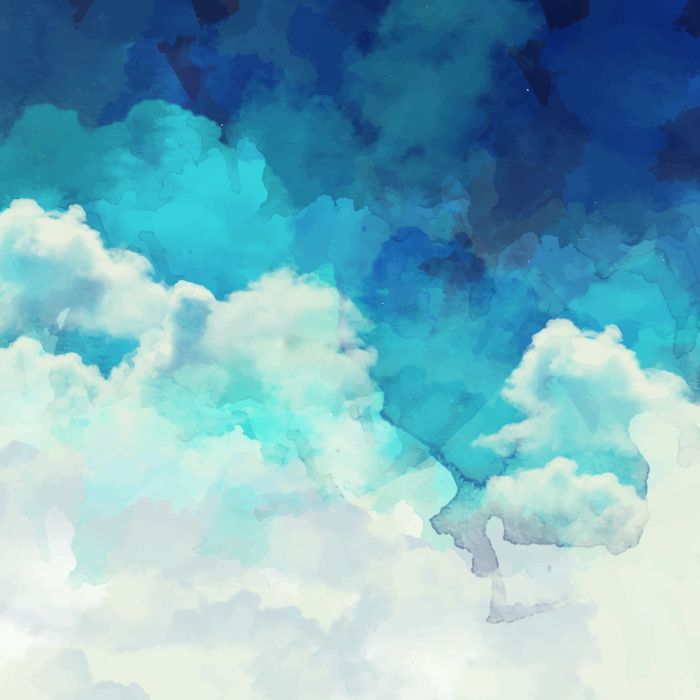 700x700 Absract Watercolor Clouds Art Print By Kristiana Art Prints