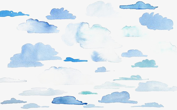 564x352 Watercolor Clouds, Watercolor Clipart, Creative Clouds, Blue