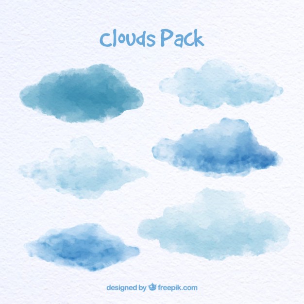 626x626 Watercolor Clouds Vector Free Download