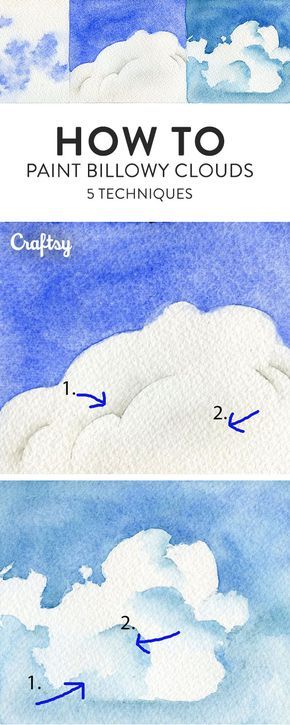 290x725 How To Paint Clouds 5 Ways Watercolor Tutorials