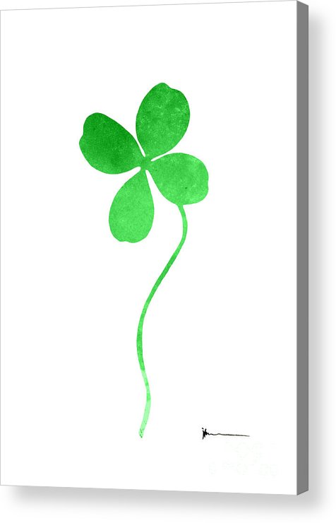 476x740 Four Leaf Clover Watercolor Art Print Painting Silhouette Acrylic