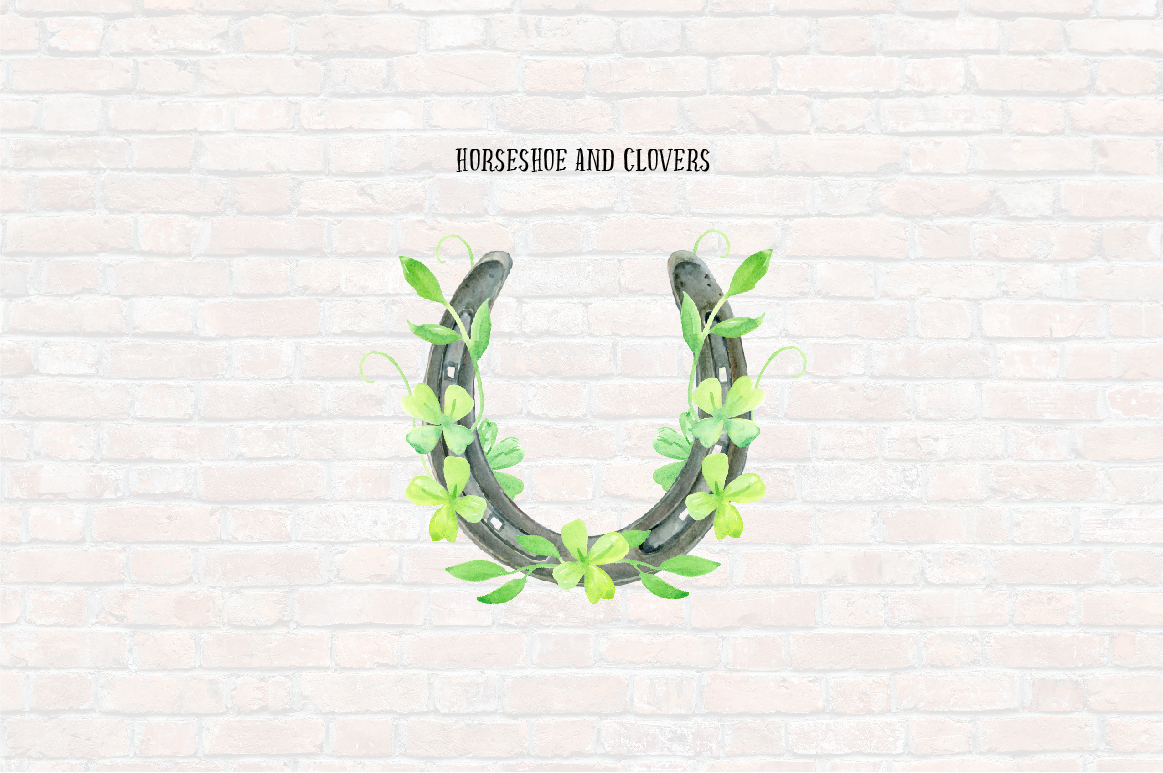 1163x773 Watercolor Horseshoe And Clover Leaf By Cornercroft