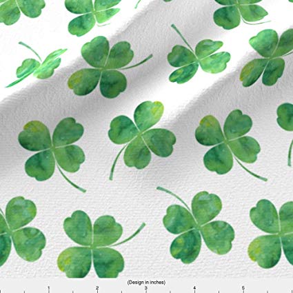 425x425 Spoonflower Four Leaf Clover Fabric Shamrock Toss