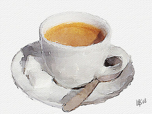 500x375 Coffee Cup Enjoy! Digital Watercolor From My Photo Vitaly