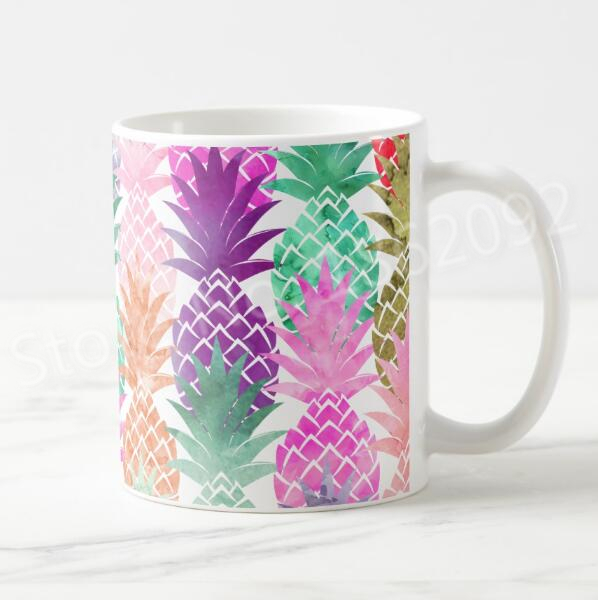 598x600 Tropical Pineapple Mug Hawaiian Pineapples Pastel Watercolor