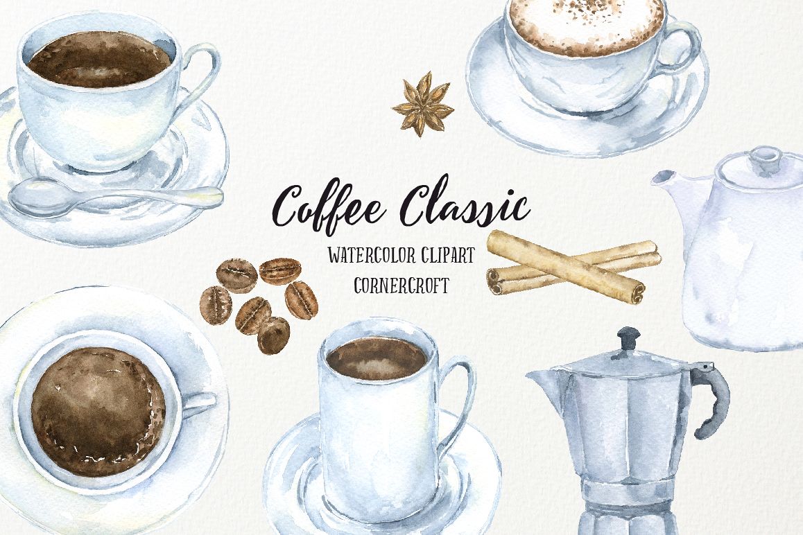1158x772 Watercolor Coffee Classic By Corner Cro Design Bundles
