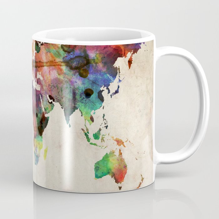 700x700 World Map Urban Watercolor Coffee Mug By Artpause Society6