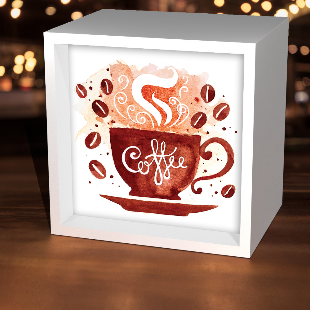1000x1000 Coffee Watercolor Coffee Mug Light Box Arts