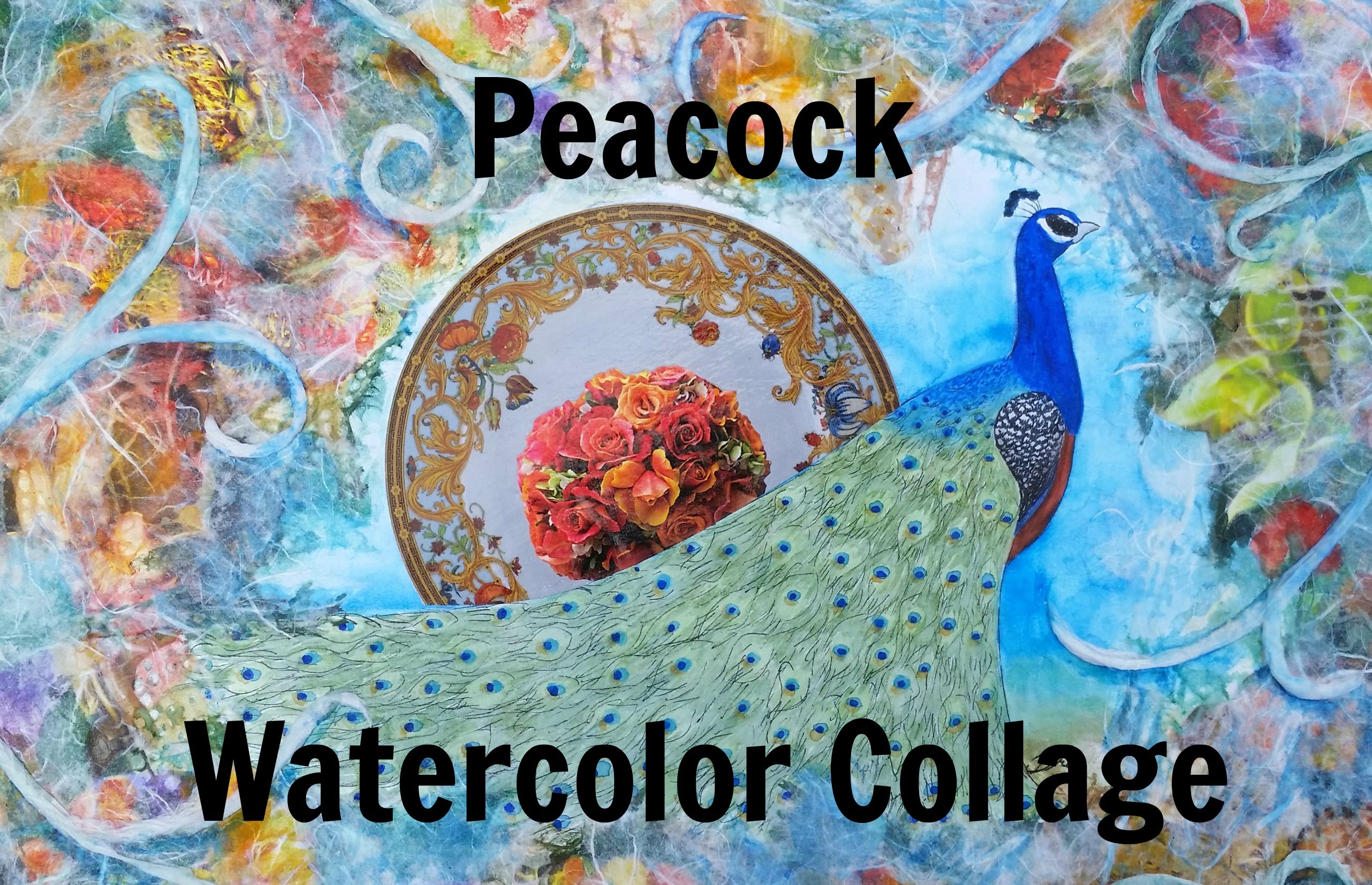 2563x1654 Peacock Watercolor Collage Tutorial