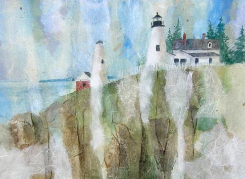 485x355 Lighthouse Collage Wwatercolor