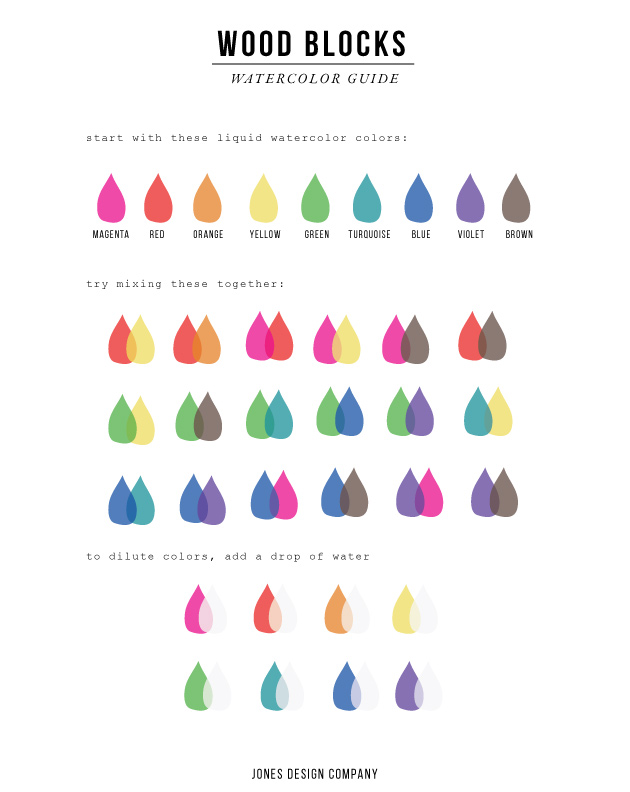 630x792 Diy Watercolor Wood Blocks Jones Design Company
