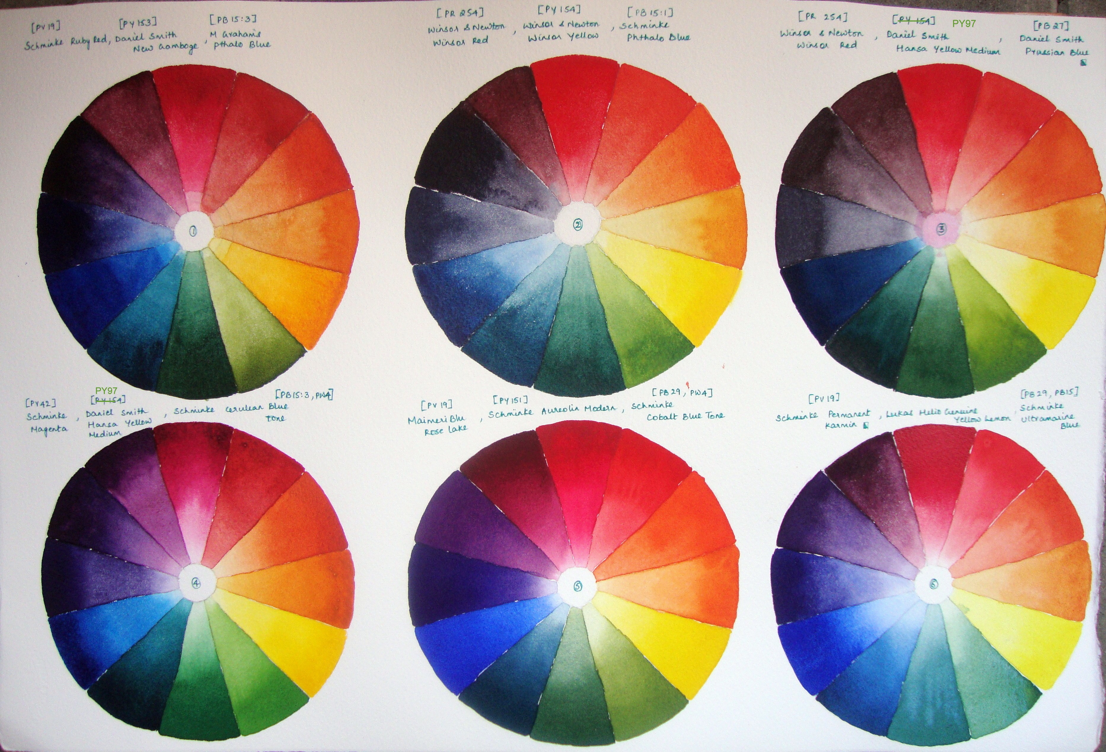 3731x2537 Color Wheels Color Mixing Values Watercolor Journal Avec 0111 Et