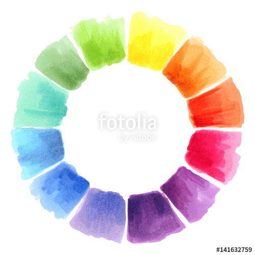 500x500 Color Wheel. Watercolor Spectrum Stock Photo And Royalty Free
