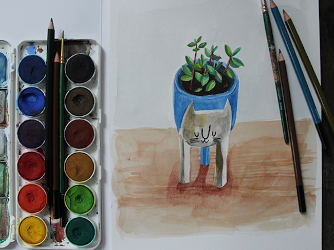 650x488 How To Combine Watercolor And Colored Pencils