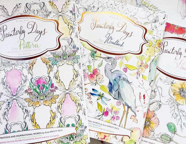 600x464 Watercolor Coloring Books For Adults By Kristy Rice