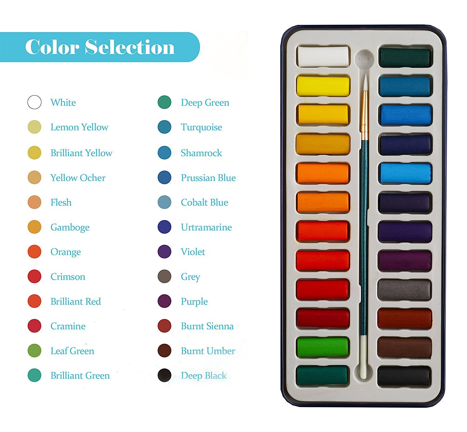 1500x1388 Watercolor Paint Set (24 Colors)