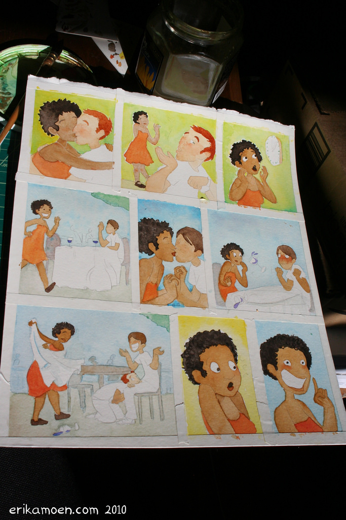 683x1024 Watercolor Comic In Progress Preview Of A Two