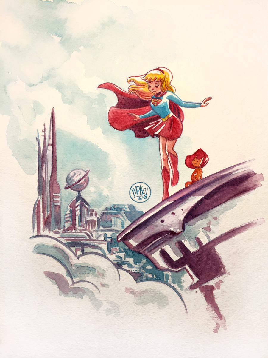 900x1200 Supergirl Watercolor By Mikemaihack