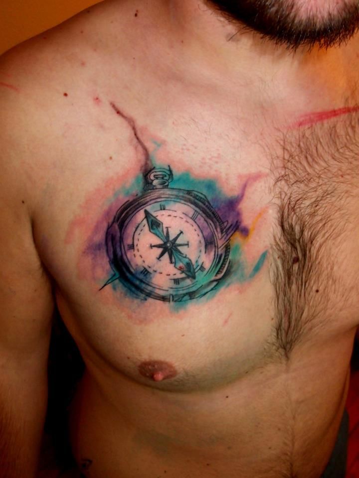 720x960 Watercolor Tattoos Compass Ideas
